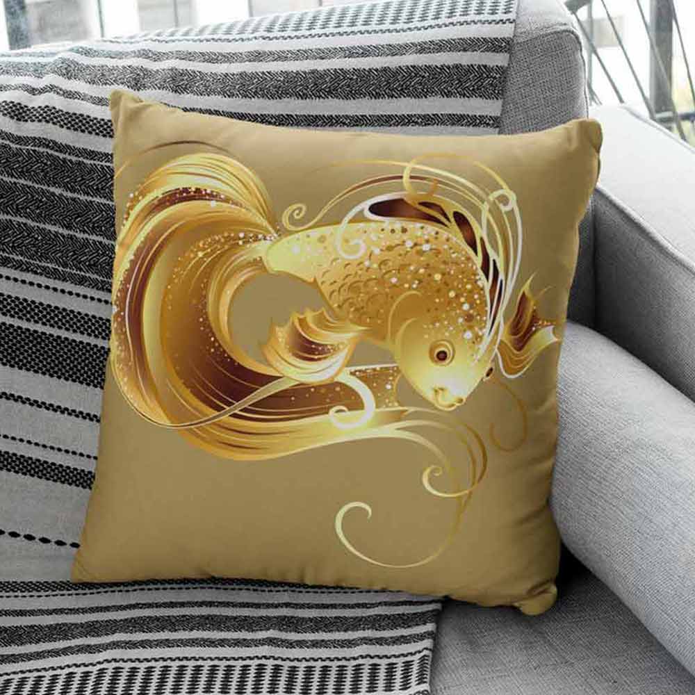 Fish graphic printed cushion cover with unique design