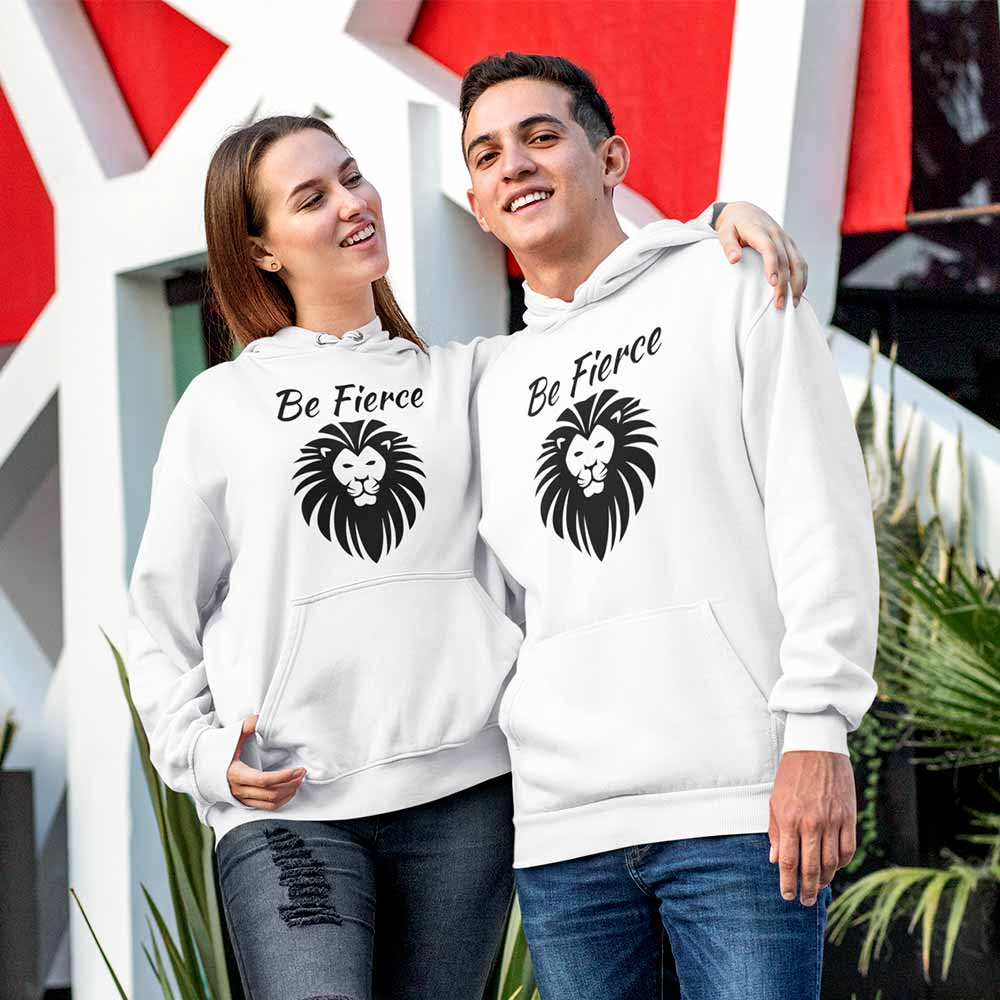 White lion graphic cool print hoodies