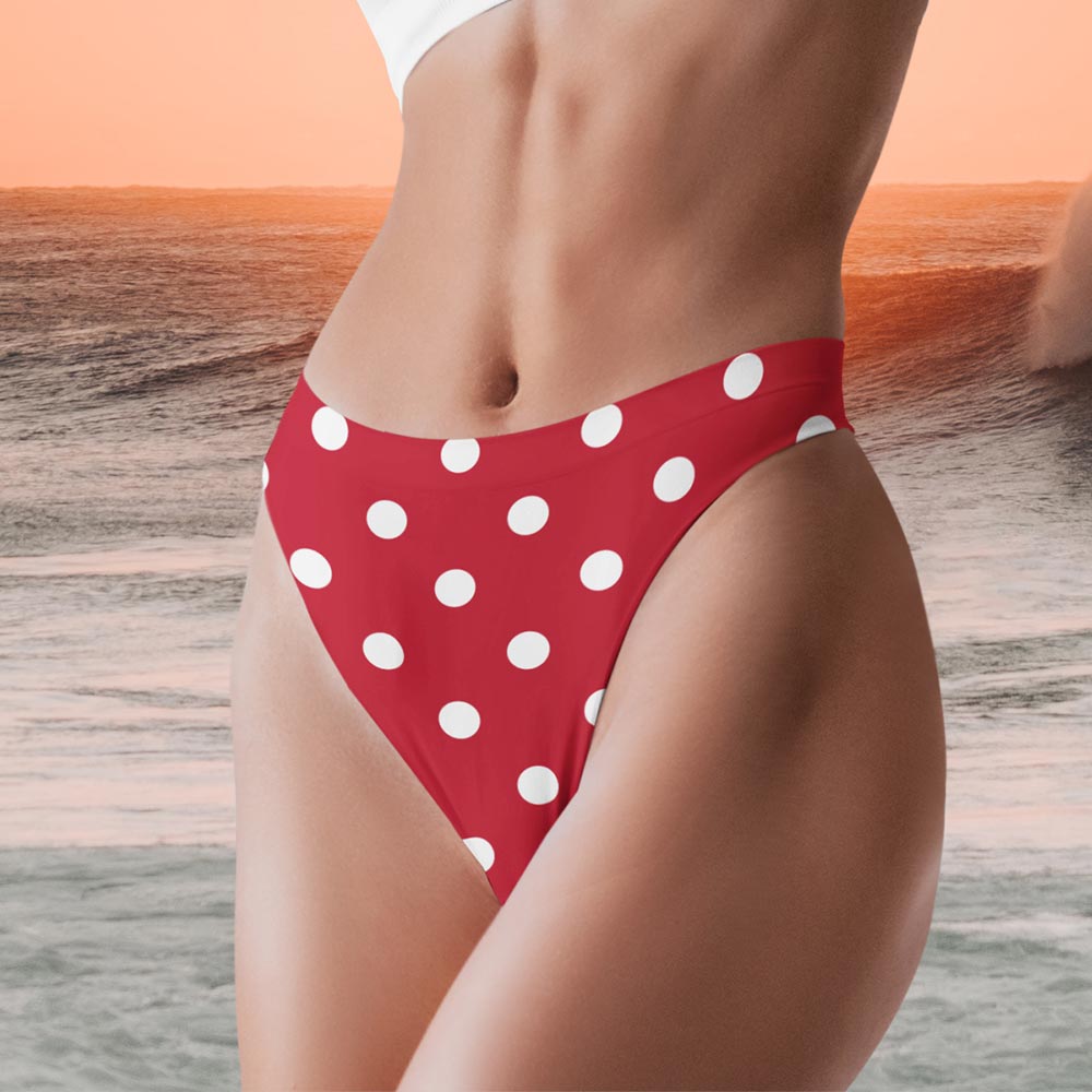 Fashionable red polka dot swims bottoms