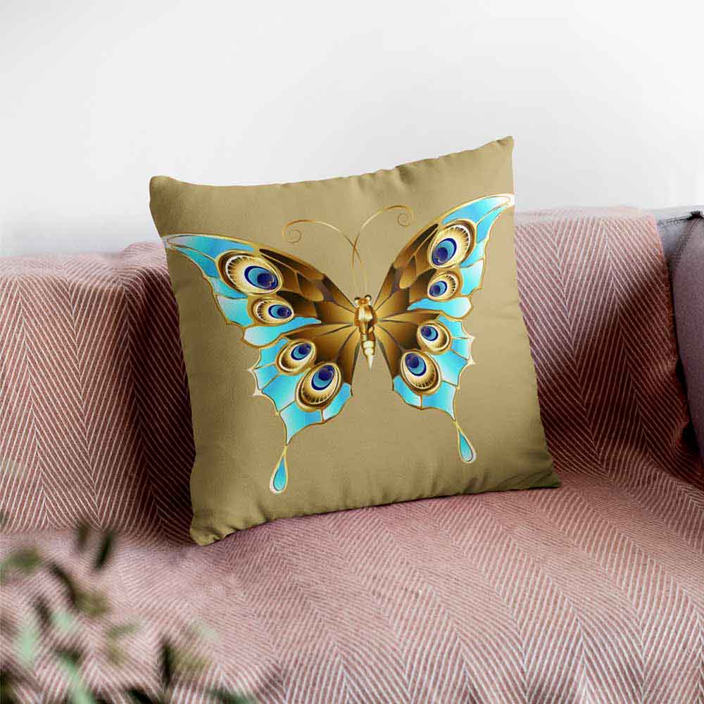 Eco-friendly butterfly print cushion cover for sustainable decor