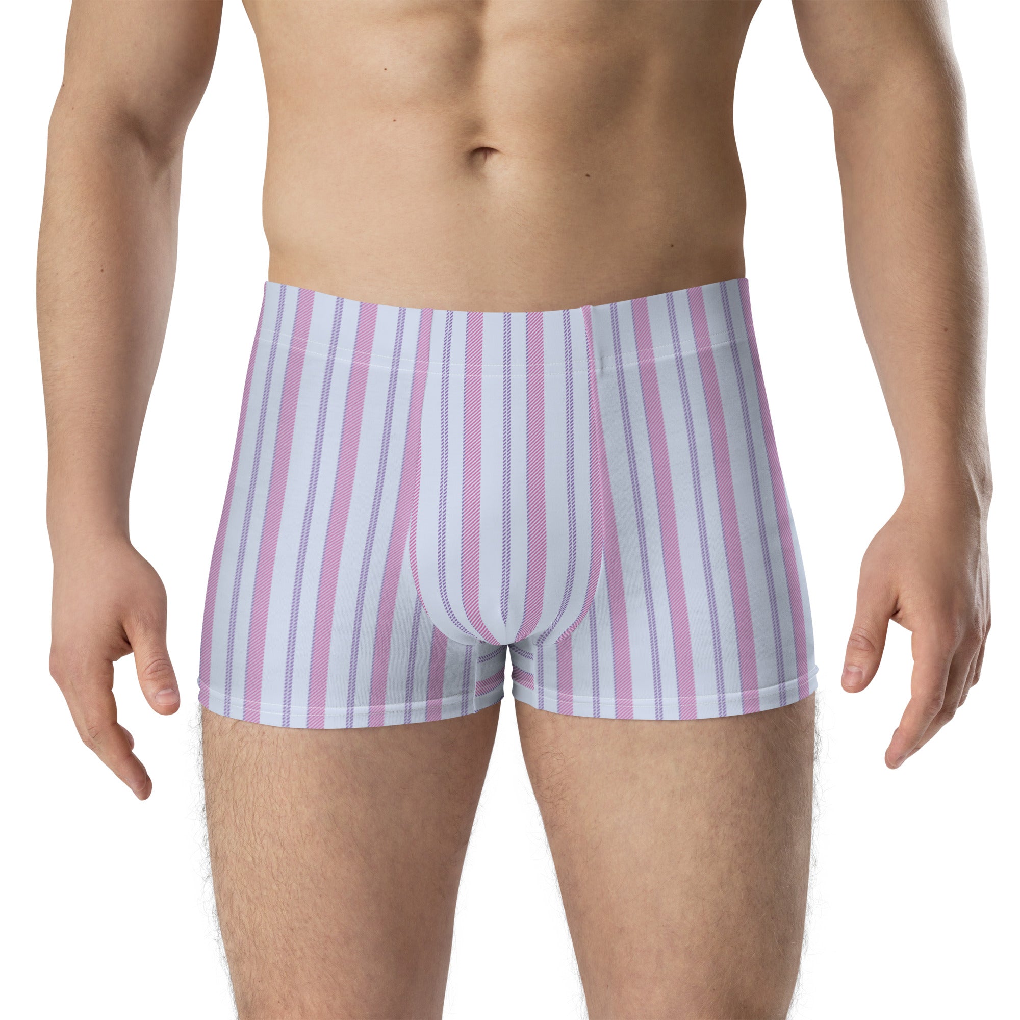 Stylish patterned boxer shorts with vertical stripes
