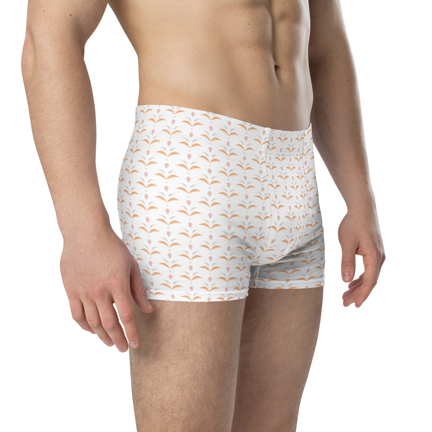 White seamless pattern boxer briefs for men