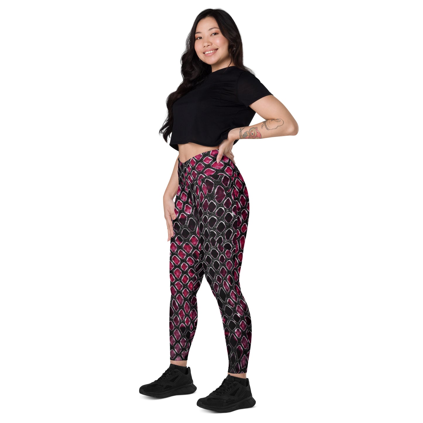 Pink & Black Dragon-skin Print leggings, lioness-love