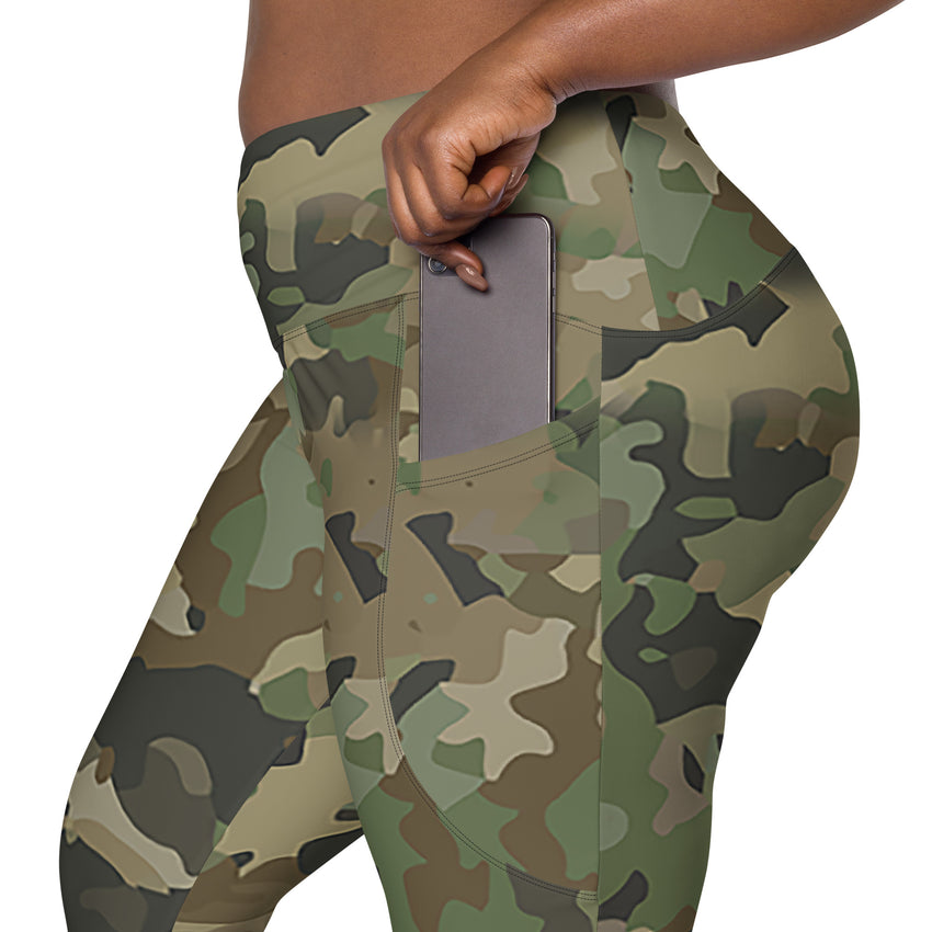 Crossover Camo leggings with pockets, lioness-love
