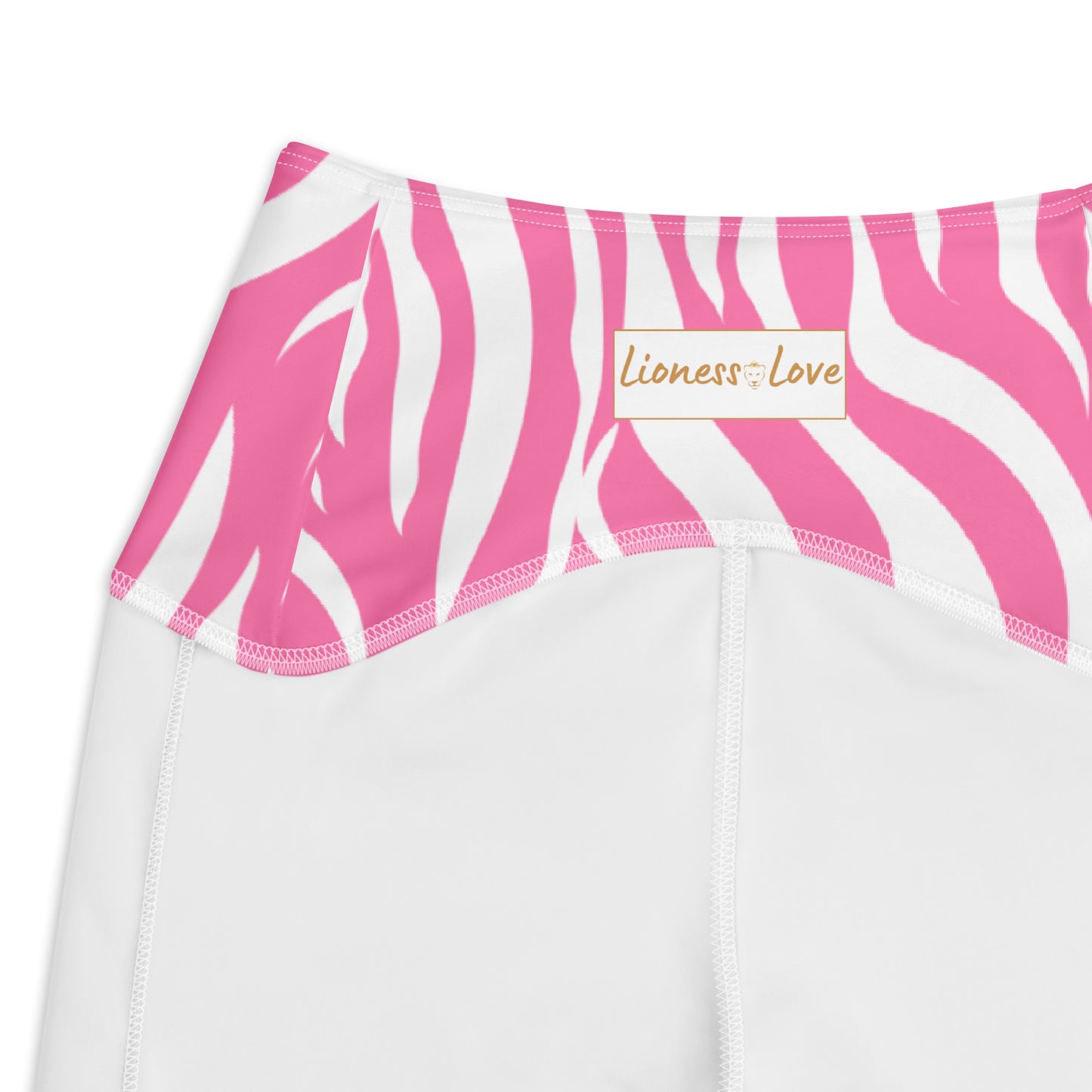 Elle Pink Zebra Crossover Leggings, lioness-love