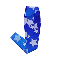 Blue Stars Crossover leggings with pockets