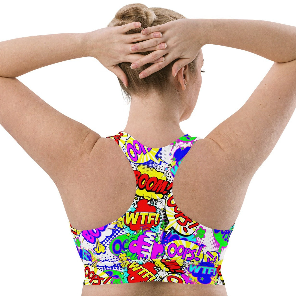 Comic Book Sports Bra Retro Cartoon Style