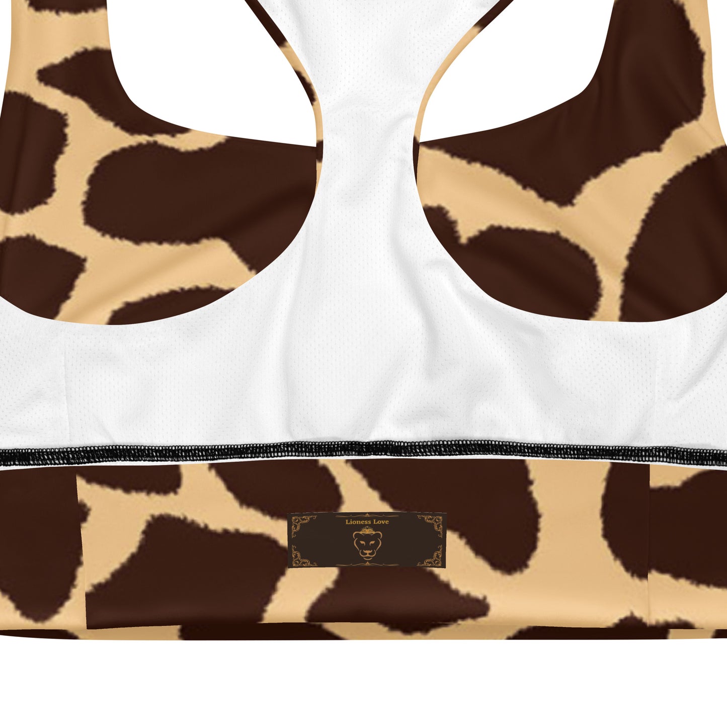 Giselle Giraffe Longline Sports Bra, lioness-love
