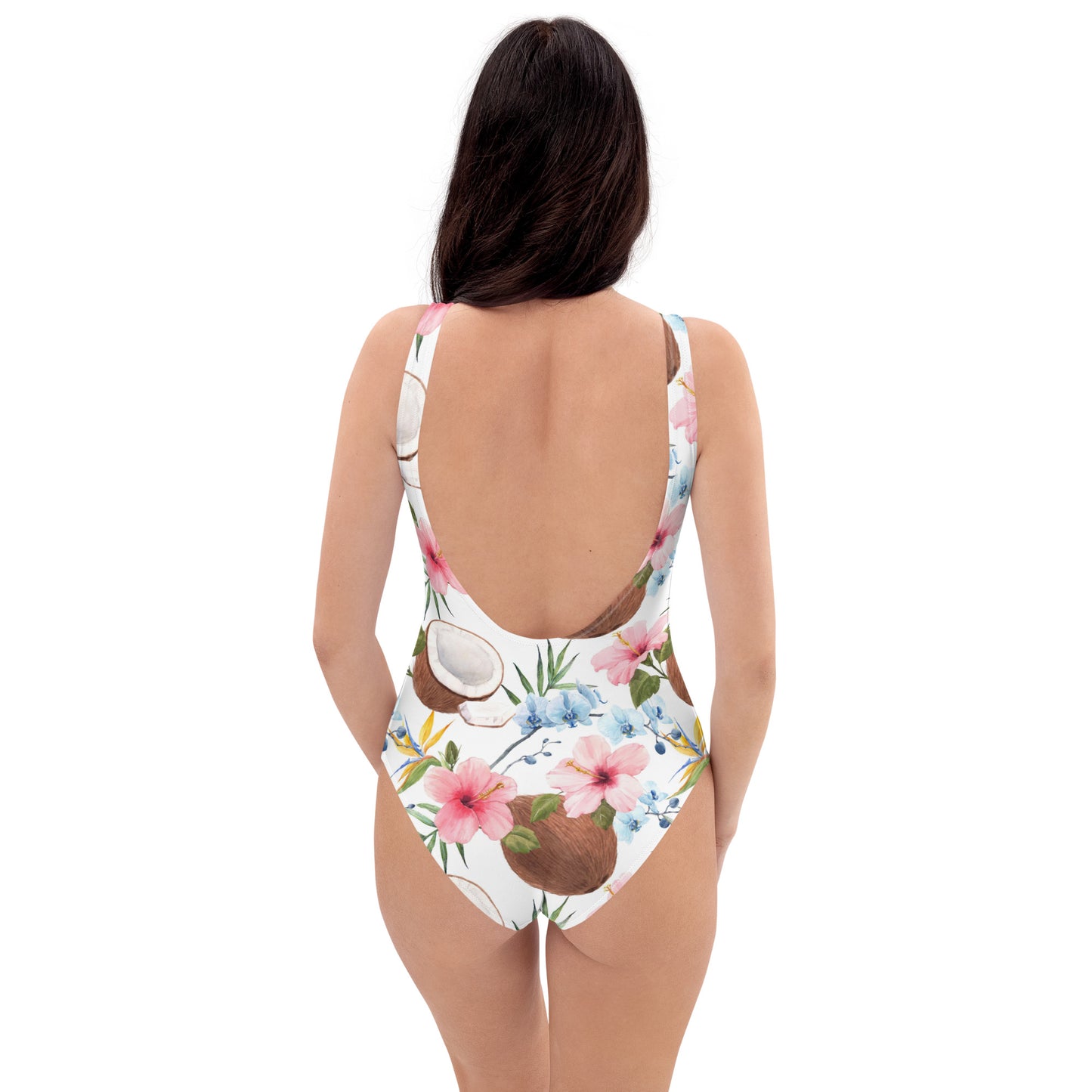 Tropical-art design swimsuit for women