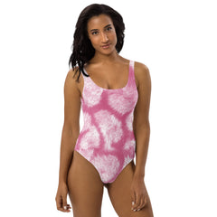 Pink & white printed swimsuit for women’s clothing