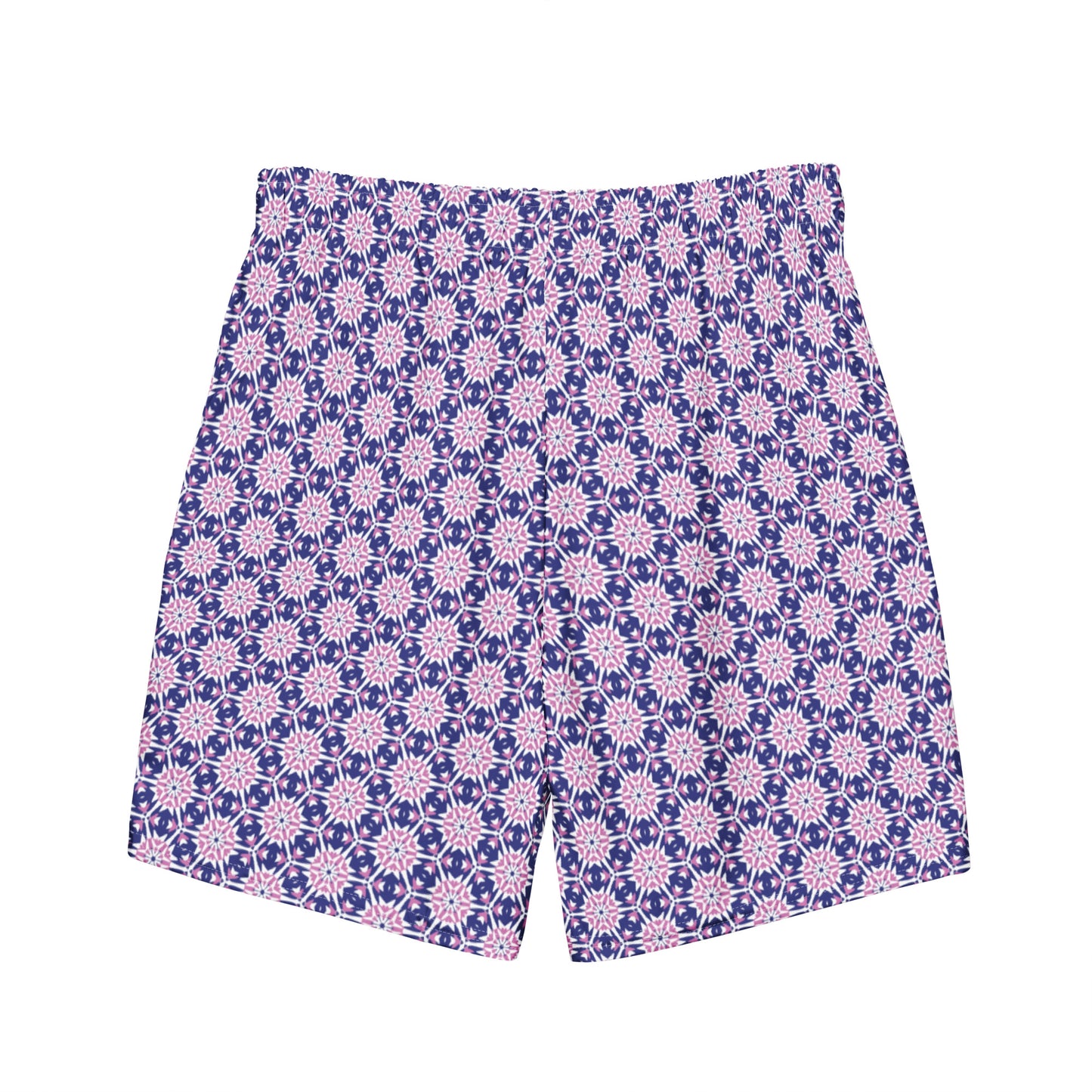 Stylish Block Print Blue Swim Trunks for Men, lioness-love