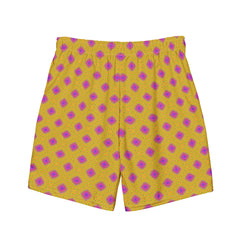 Yellow pattern swimming trunks for men