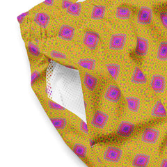 Yellow pattern swimming trunks for men