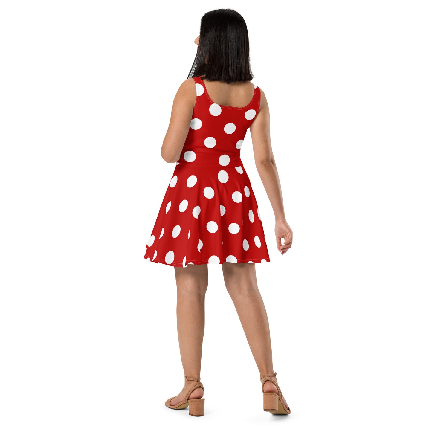 Radiant Red and White Polka Dot Skater Dress, lioness-love