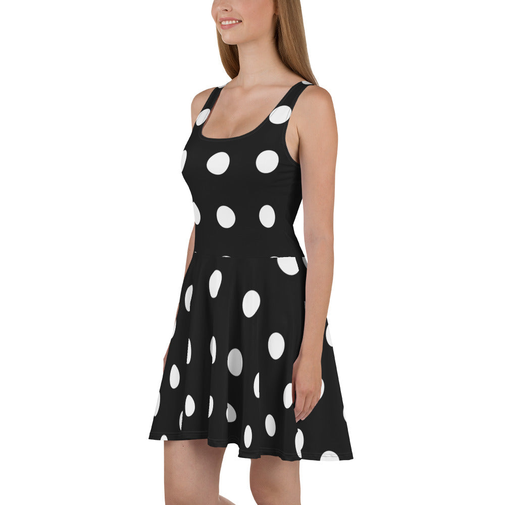 Audrey Black & White Polka Dot Skater Dress, lioness-love