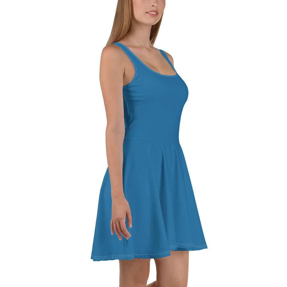 Teal Temptation Solid Dark Teal Skater Dress, lioness-love