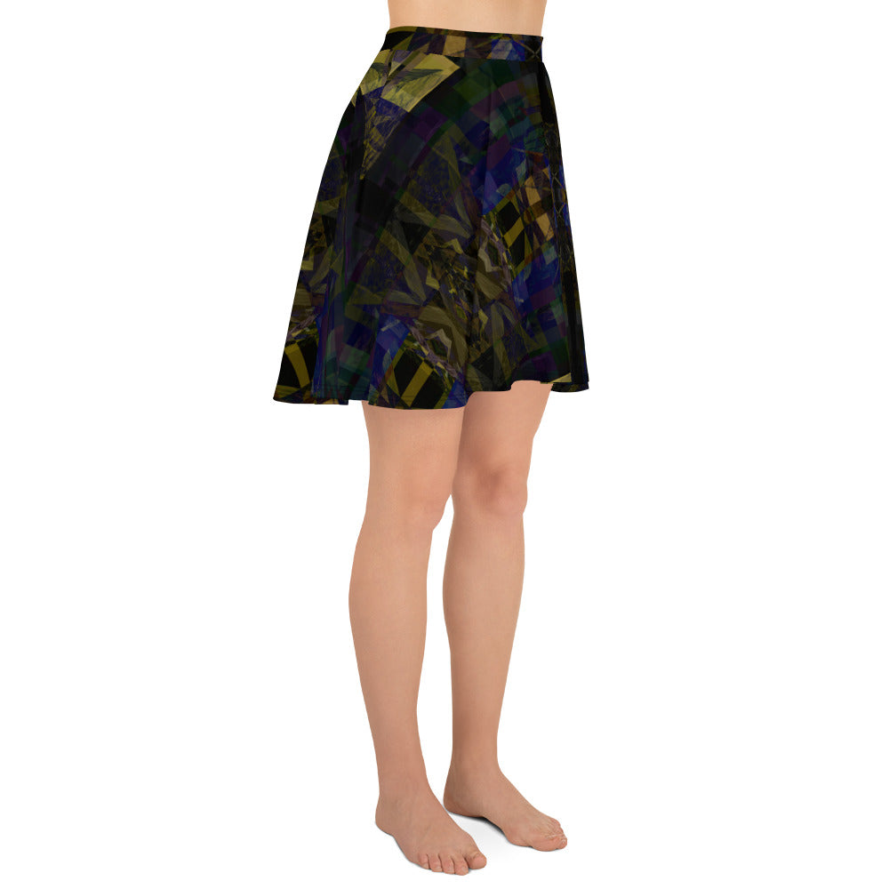 Vintage Abstract Print Skirt for Women, lioness-love