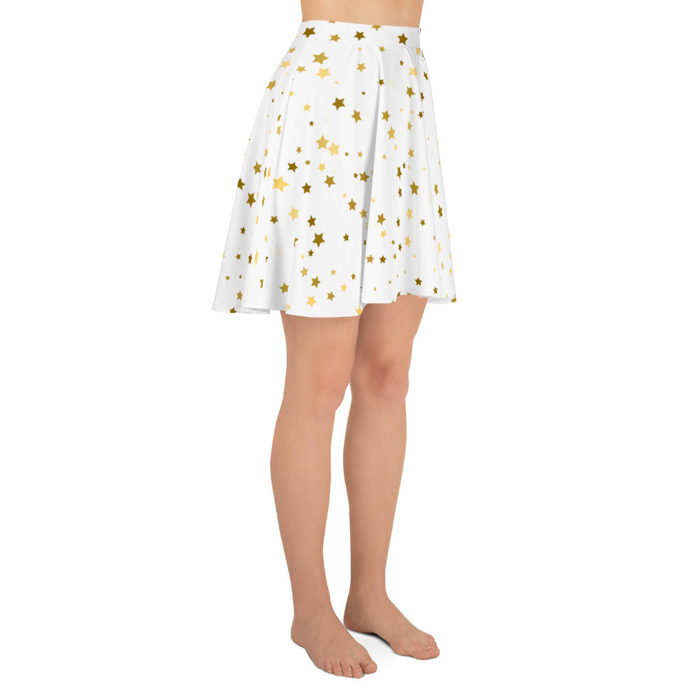 Golden Stars Print Skirt for Women, lioness-love