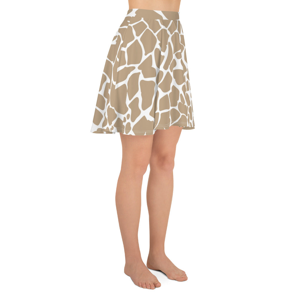 Fun Giraffe Print Skater Skirt for Women, lioness-love