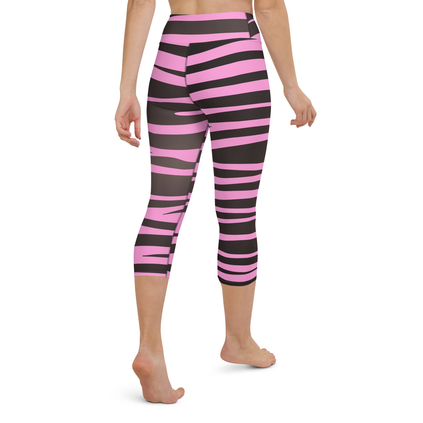 Pink and Black Zebra Yoga Capri Leggings | Fitness Leggings, lioness-love