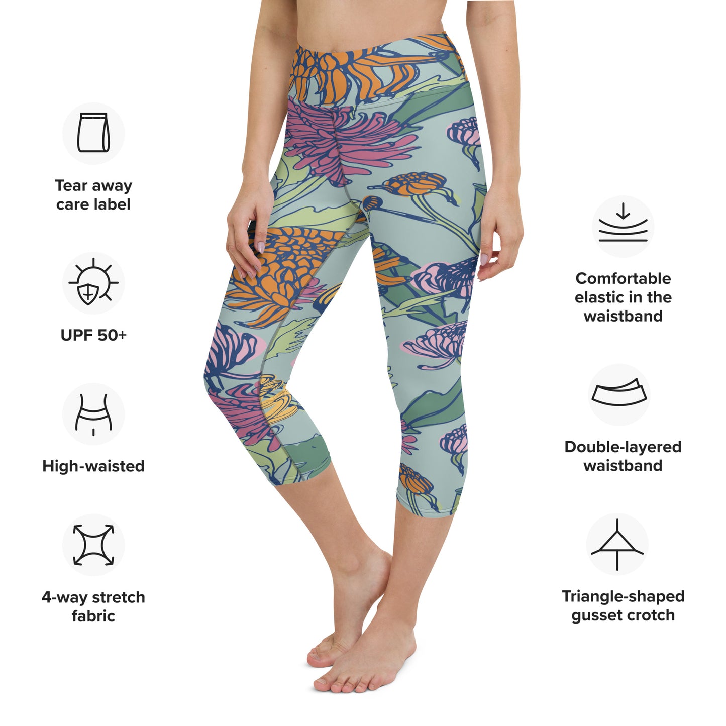 Jasmine Bloom Capri Leggings, lioness-love