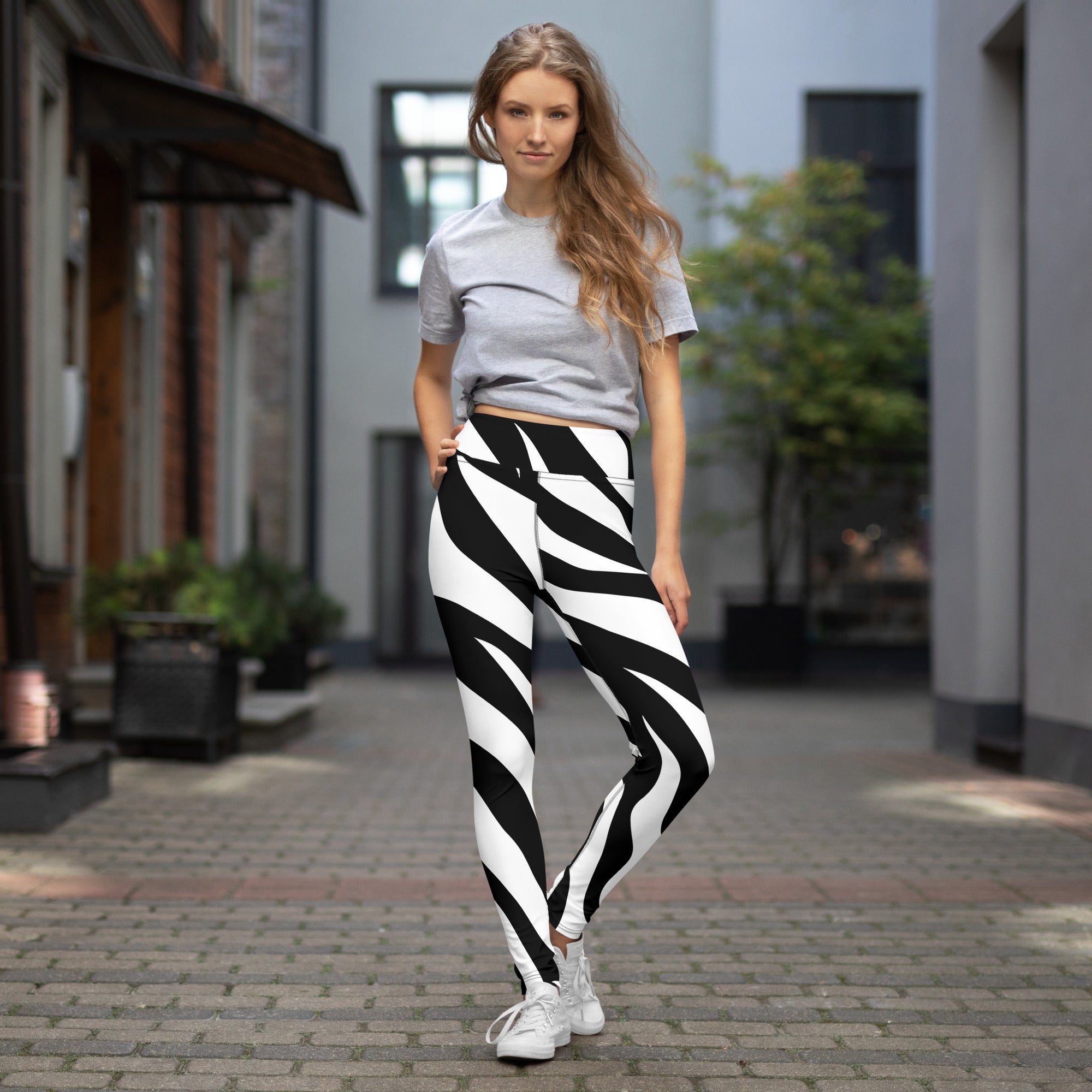 Funky Zebra Print Yoga Leggings, lioness-love
