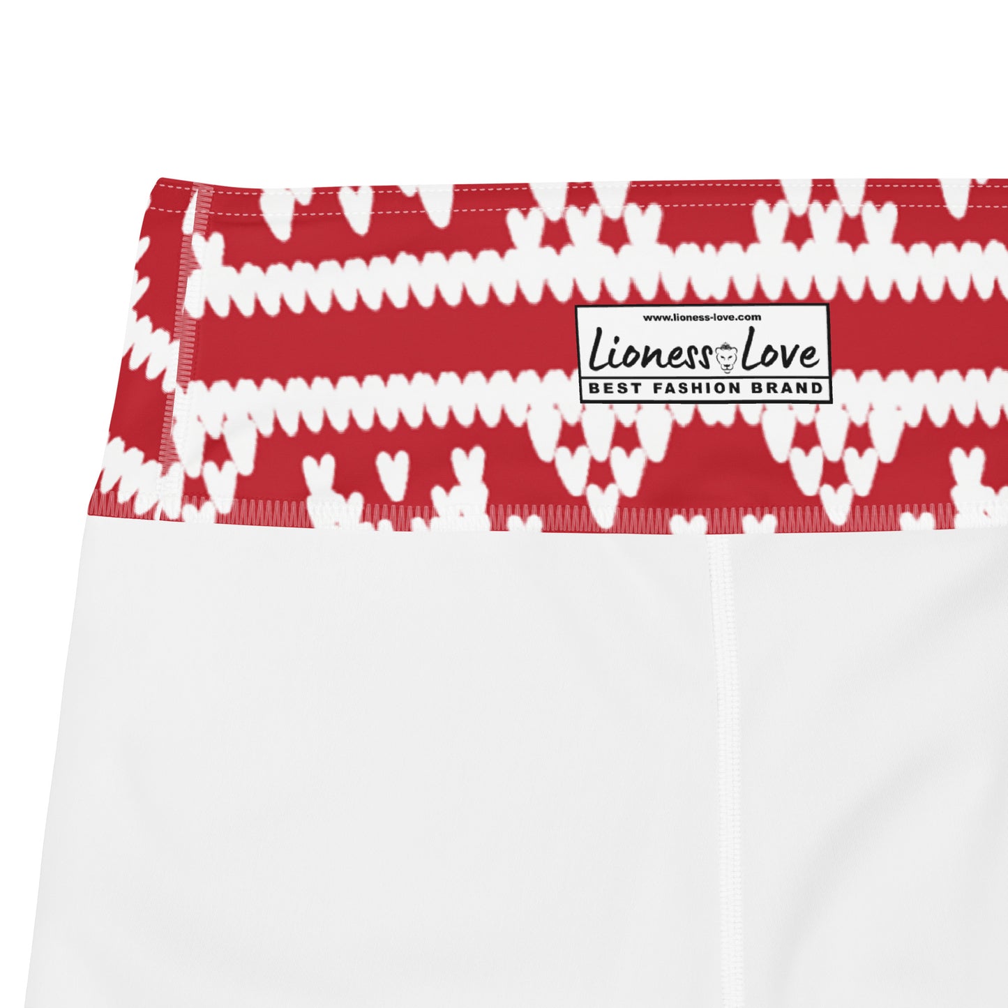 Digital Deer Christmas Yoga Leggings, lioness- love