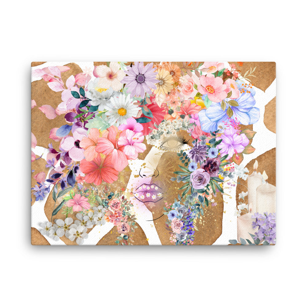 Botanical Garden Woman Giraffe Canvas lioness-love