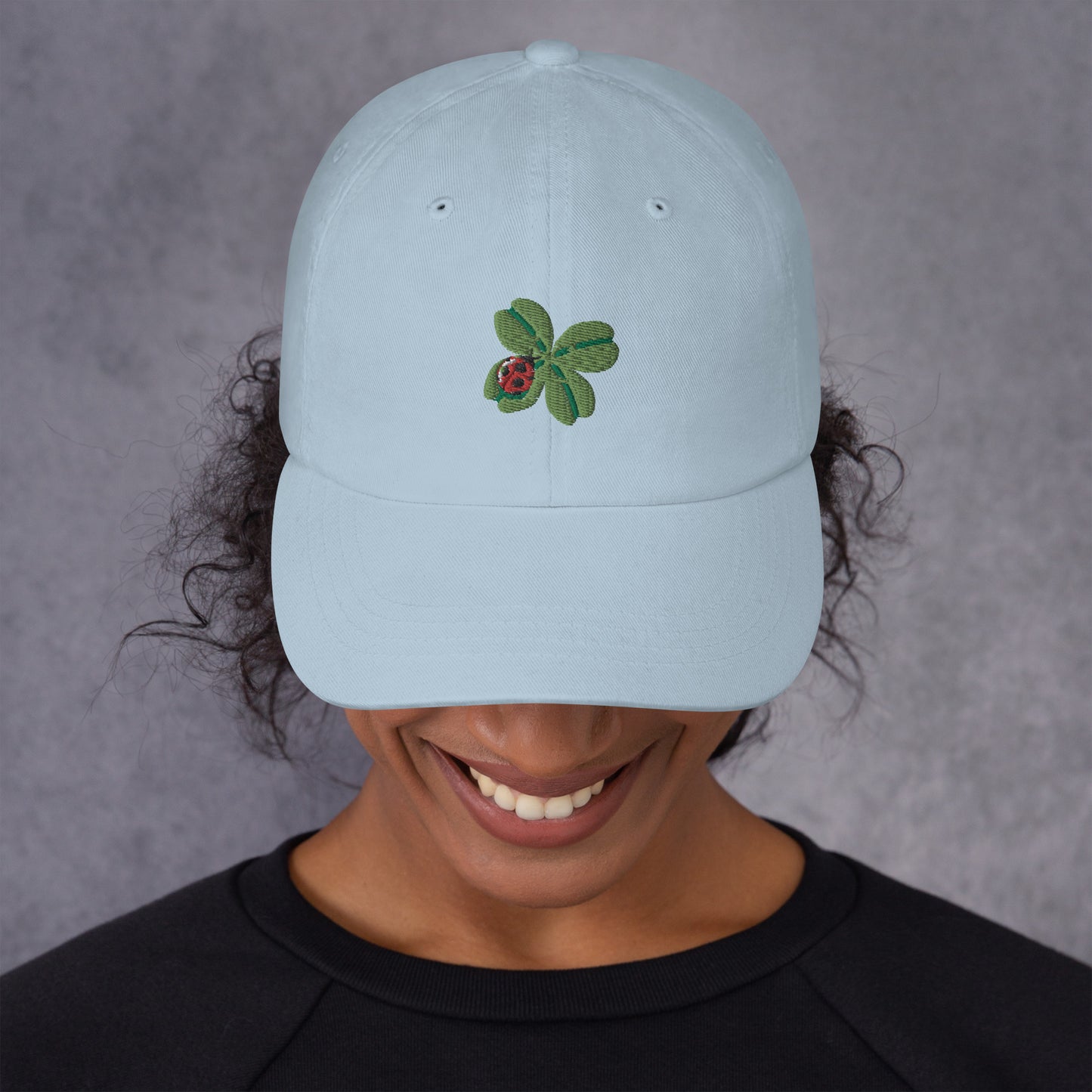 Four Leaf Clover & Ladybug Embroidered Dad Hat, lioness-love