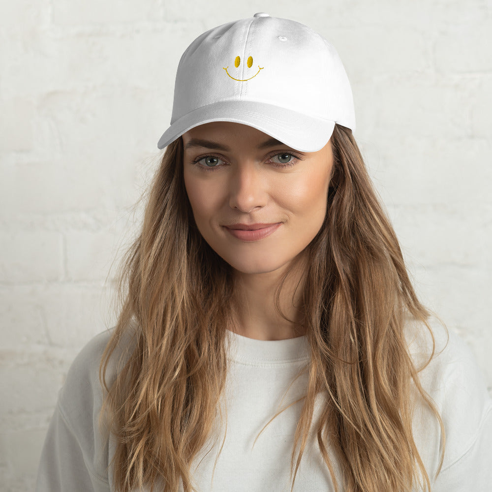 Smiley Face Embroidered Dad Hat