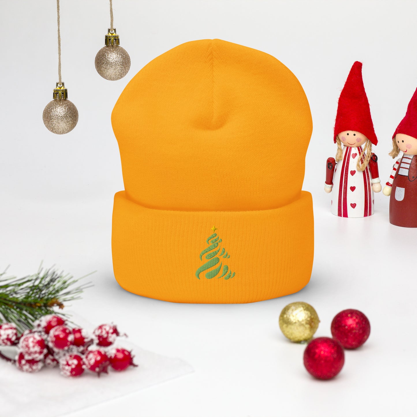 Christmas Tree Embroidered Beanie Hat, lioness-love