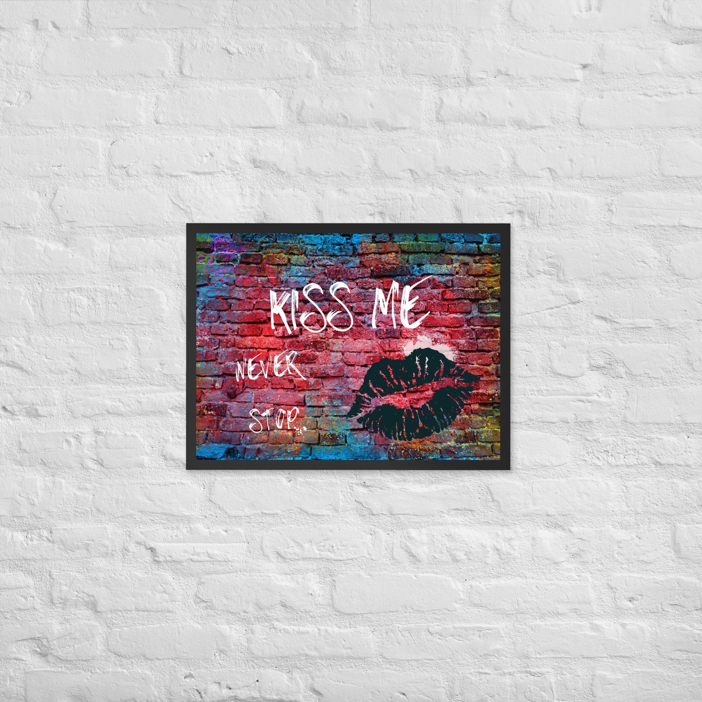 Kiss Me Graffiti Framed poster