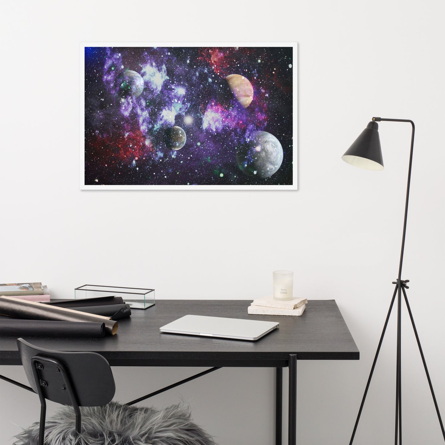 Astronomy Galaxy Framed poster, lioness-love