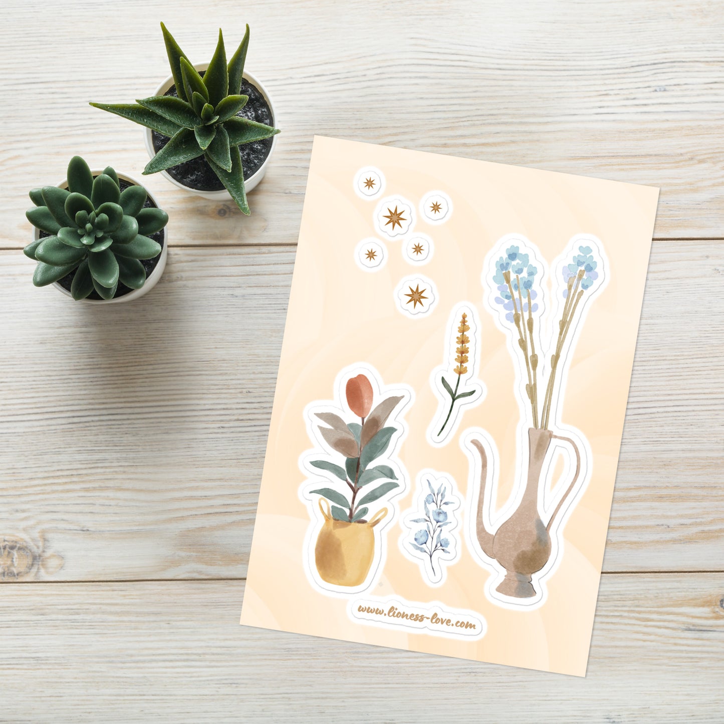 Floral Decor Sticker Sheet, lioness-love
