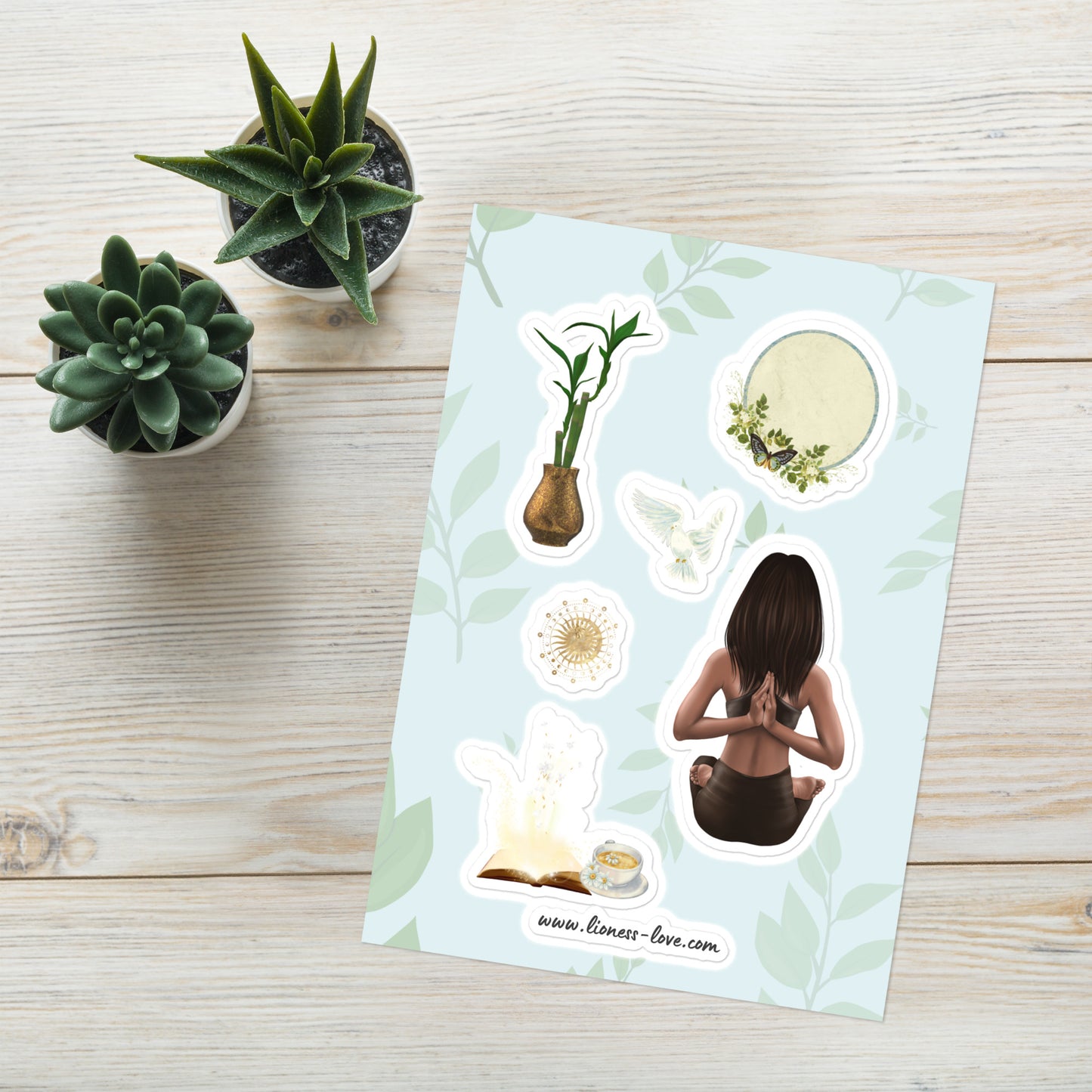 Zen Meditation Sticker sheet, lioness-love