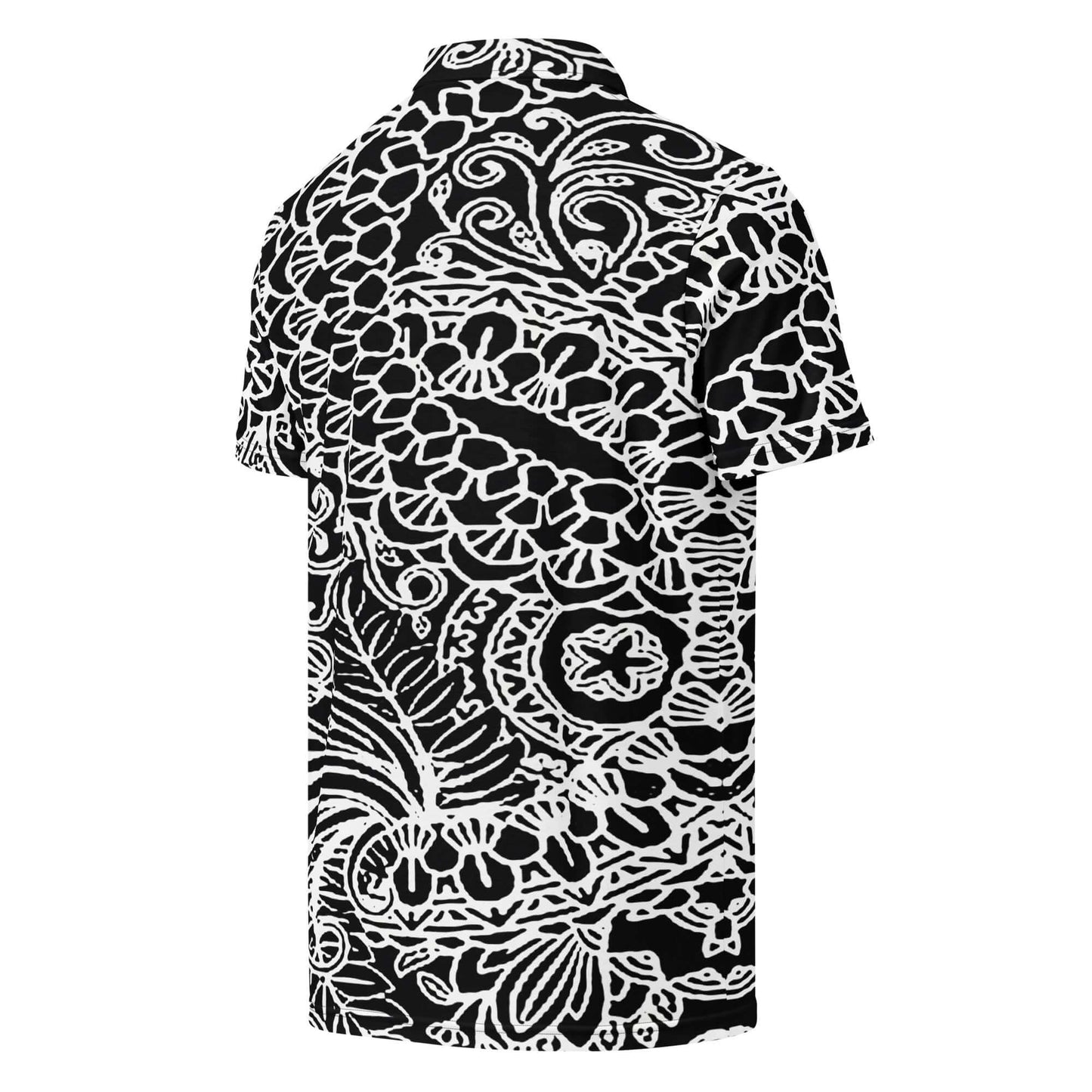 Men’s Slim Fit Polo-Elegant Black & White Design, lioness-love