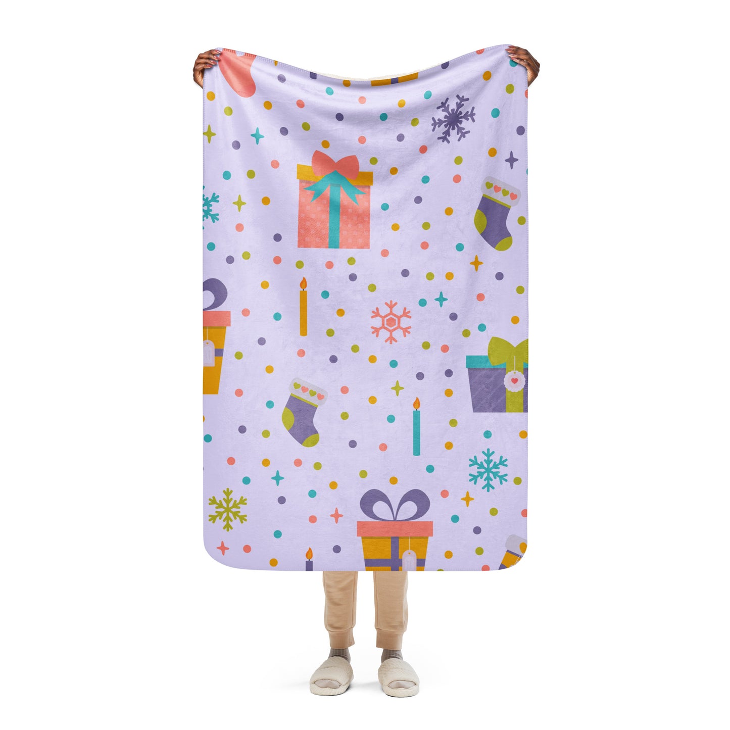 Festive Sherpa blanket lioness-love