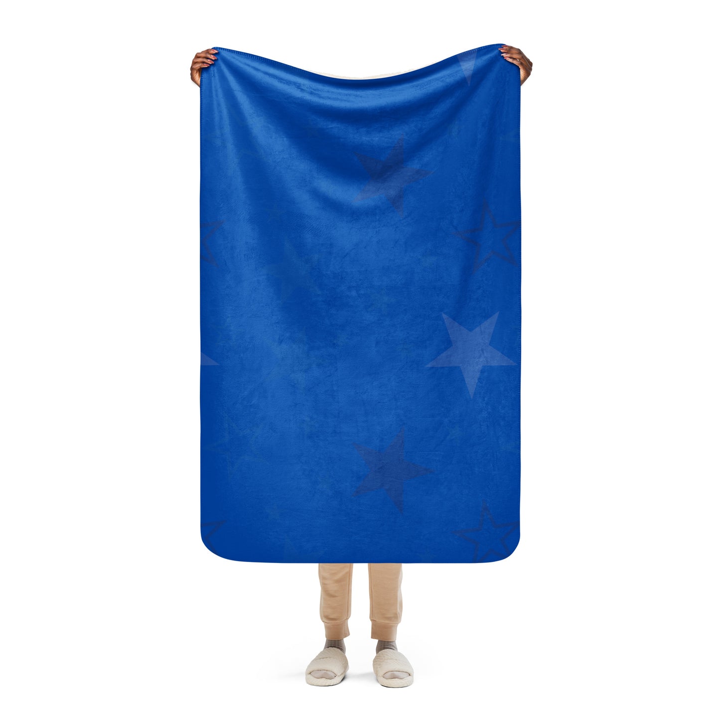 Cobalt Blue Sherpa Blanket Ultra-Soft & Cozy Plush Throw for Ultimate Comfort, lioness-love