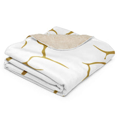 Cozy Gold and White Sherpa blanket lioness-love