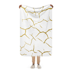 Cozy Gold and White Sherpa blanket lioness-love