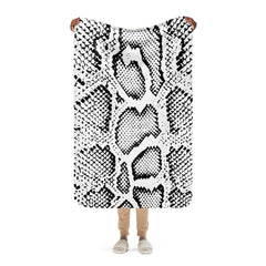 Snake Print Black and White Sherpa blanket lioness-love
