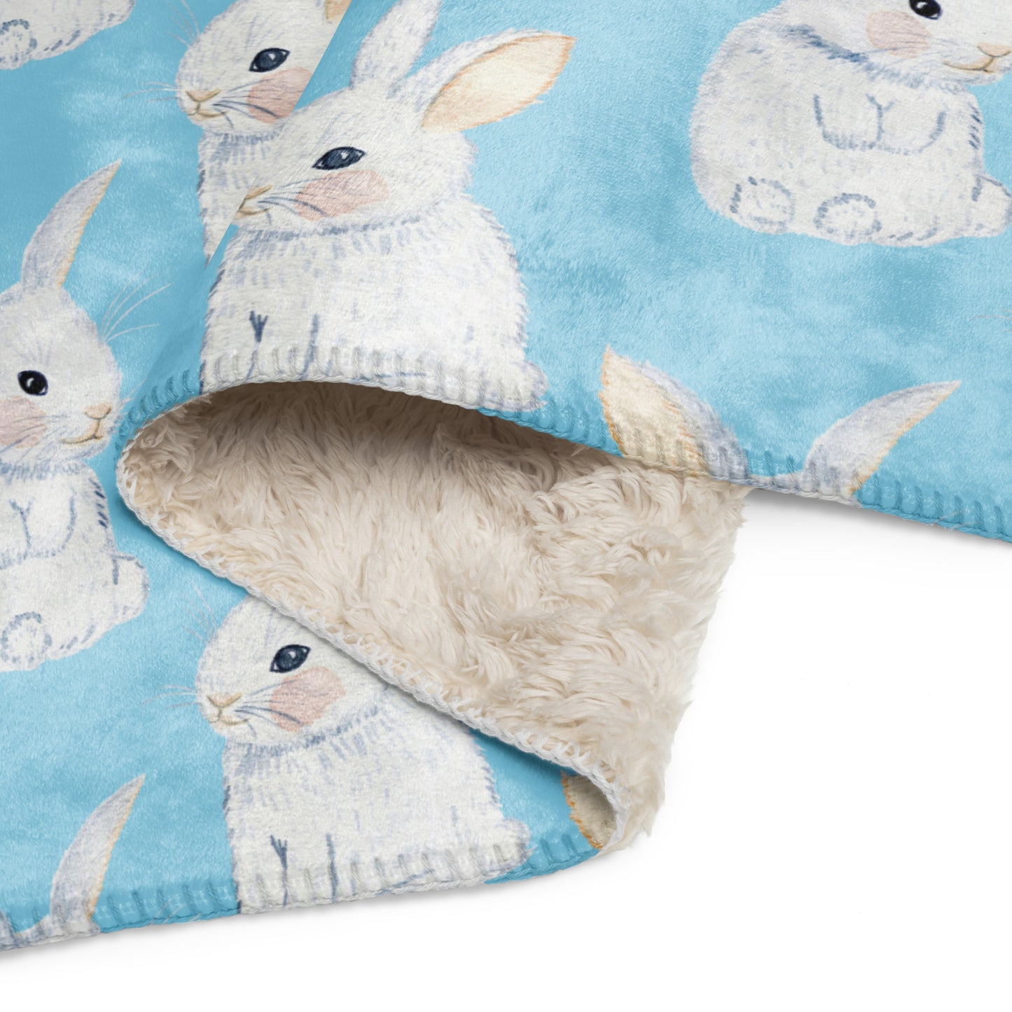 White Bunny Sherpa blanket lioness-love