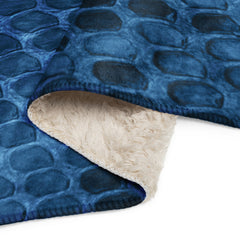Blue Snake Skin Sherpa blanket lioness-love