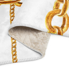 Chic Gold Chain Sherpa blanket lioness-love
