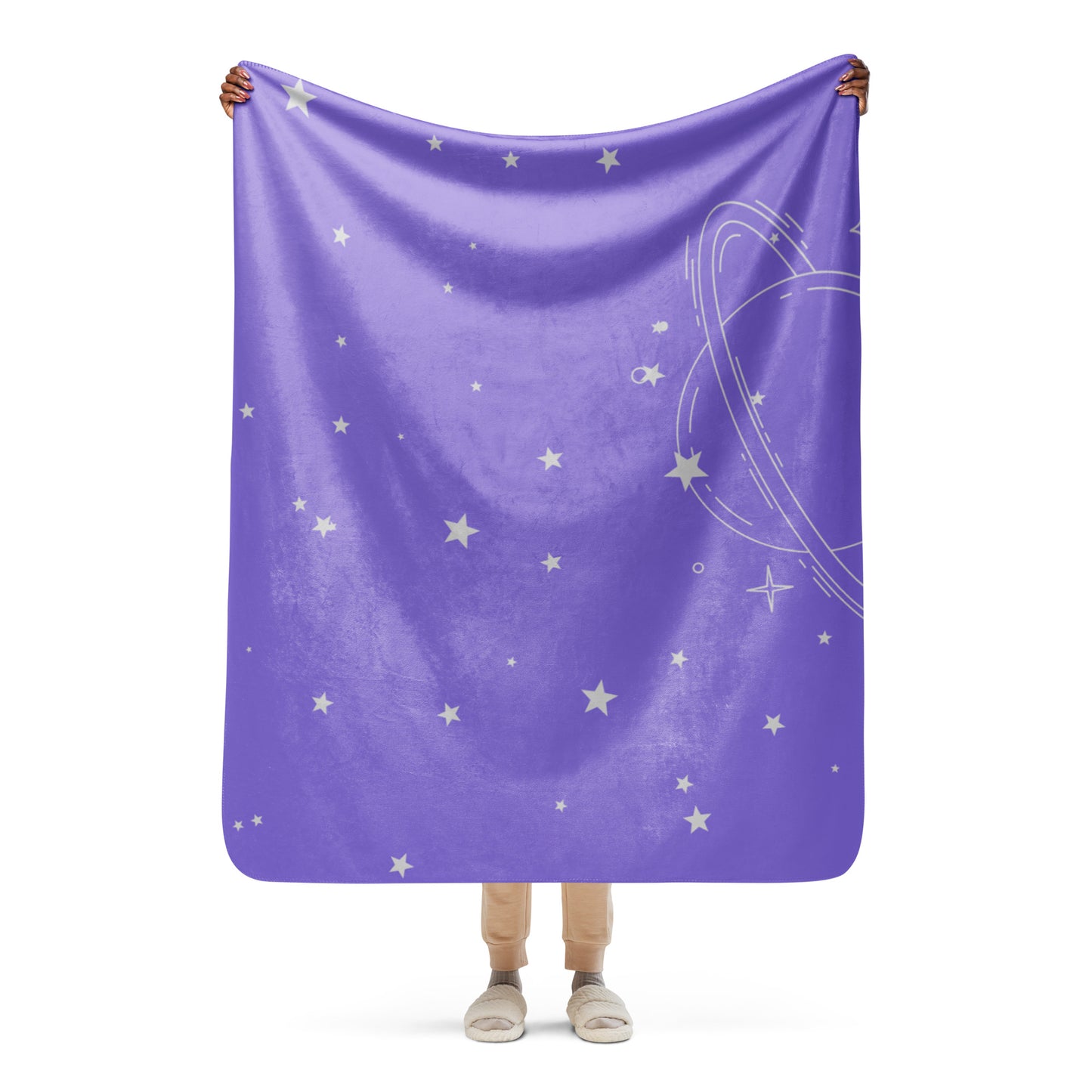 Lila Jupiter & Stars Sherpa blanket lioness-love