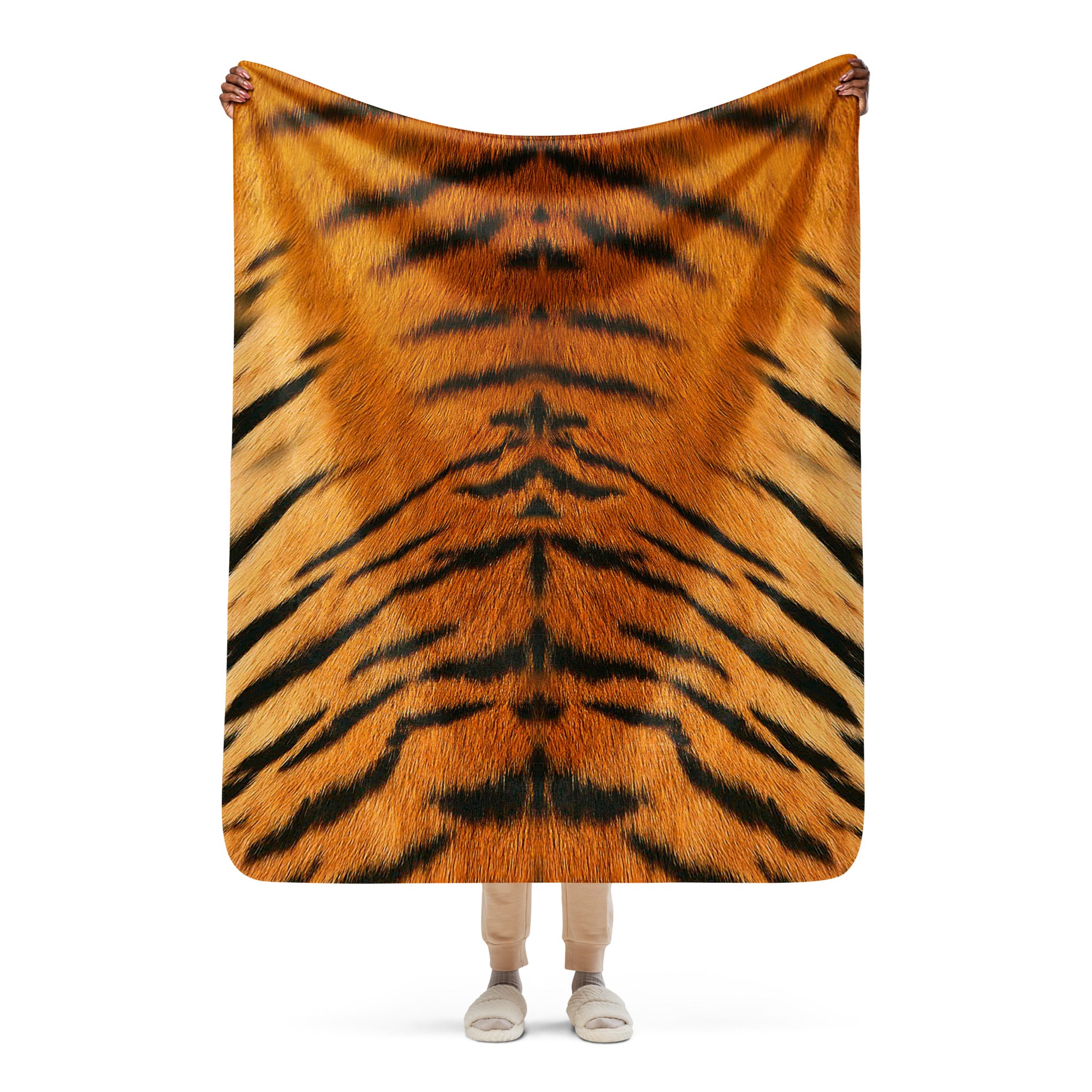 Cozy Tiger Print Sherpa blanket lioness-love