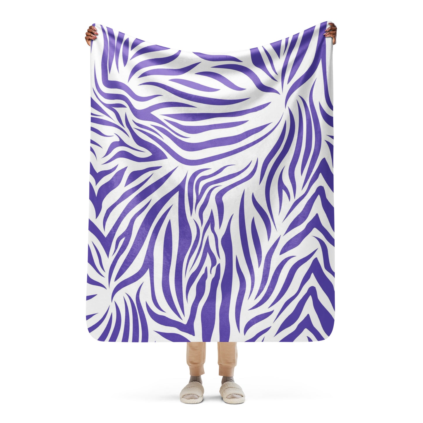 Amethyst Zebra Sherpa Blanket, lioness-love