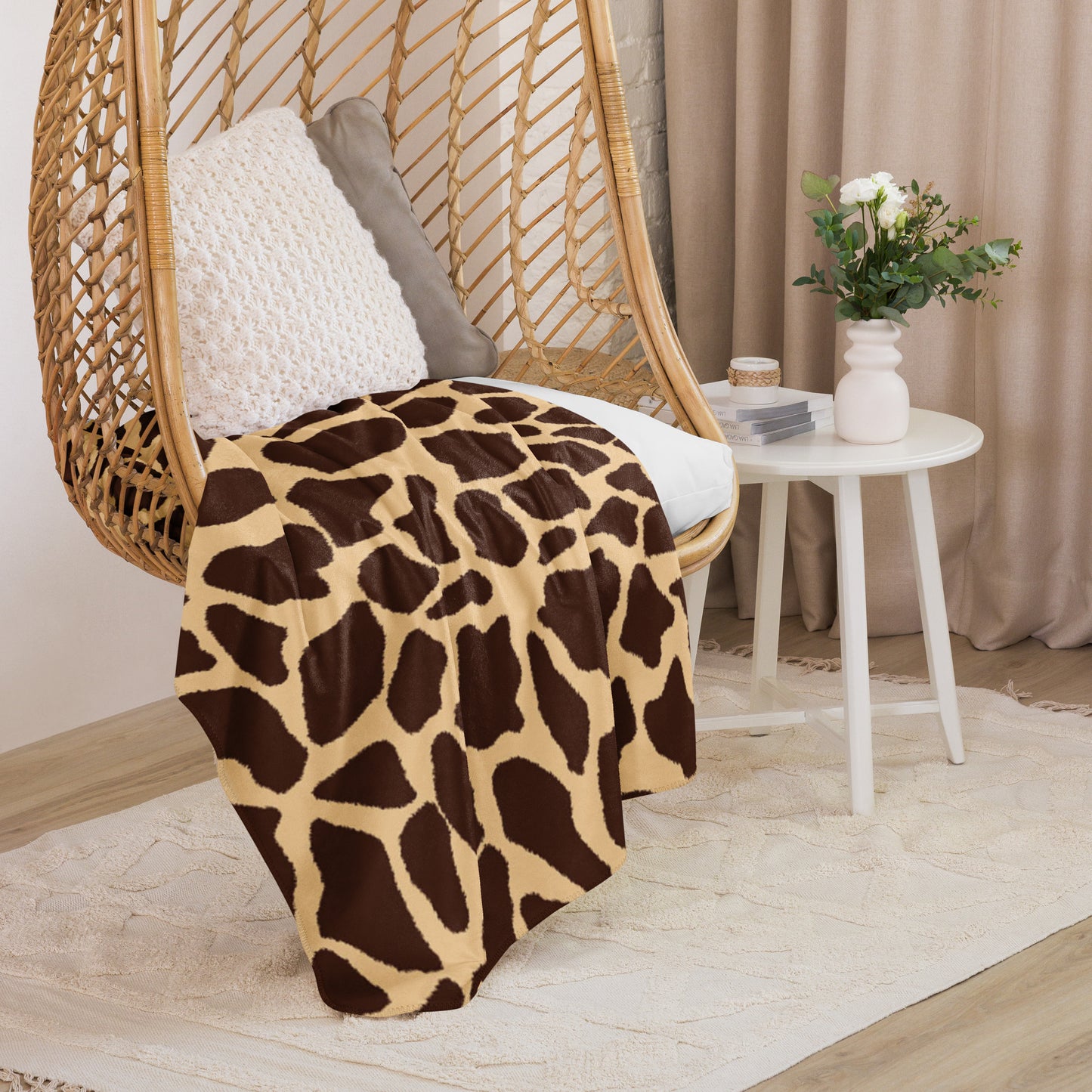 Giselle Giraffe Sherpa Blanket, lioness-love