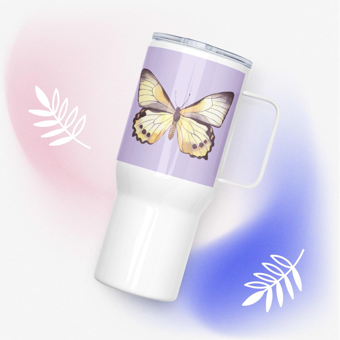 Travel mug with a handle