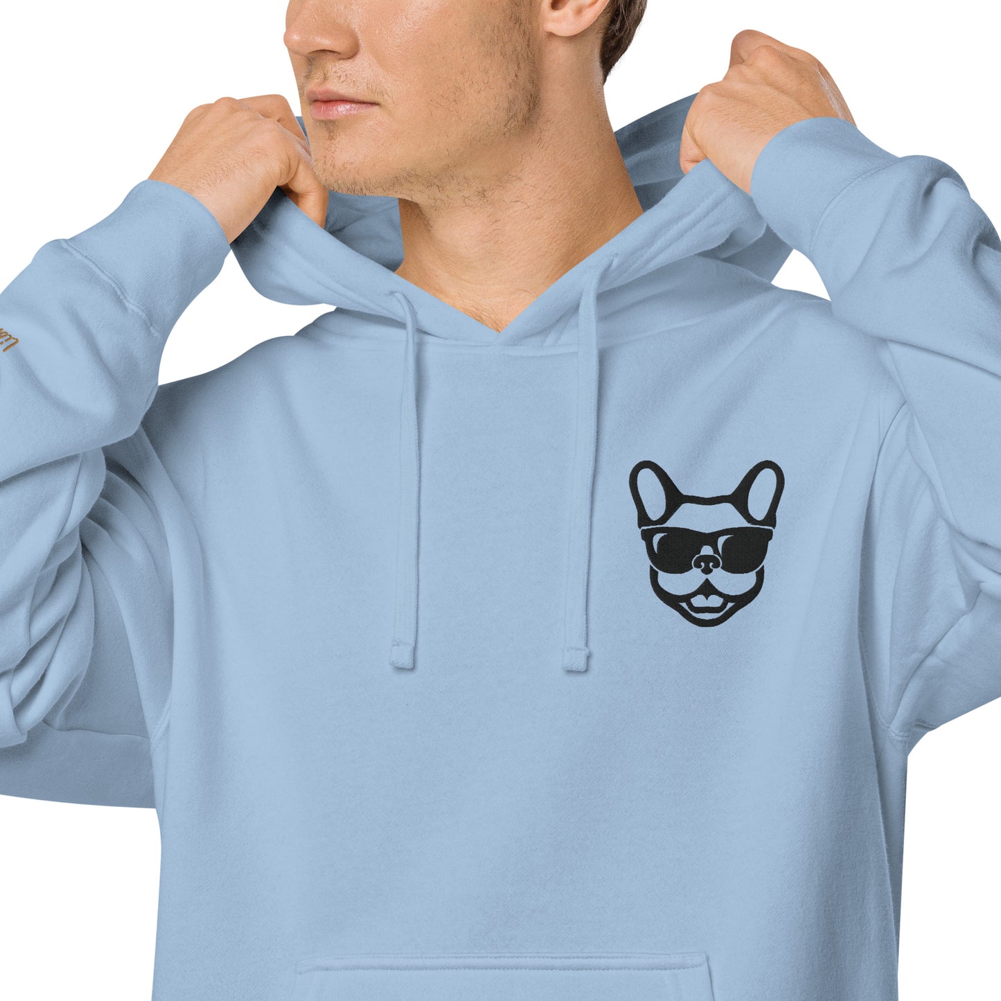 Dog Lovers Embroidered Design Unisex Pigment-Dyed Hoodie
